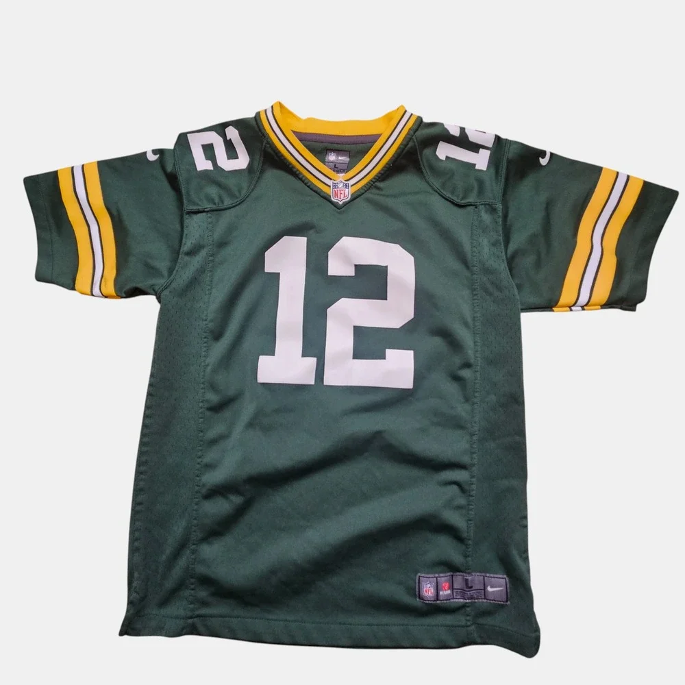 Nike Green Jersey with V-neck and Short Sleeves - Picture 1 of 10